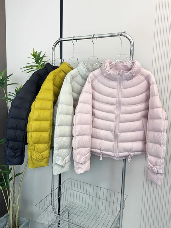 

Faionable Stand Collar Pink Puff Cotton Jaet Women's Winter Thiened Loose Color Outerwear Trendy Commute Sle