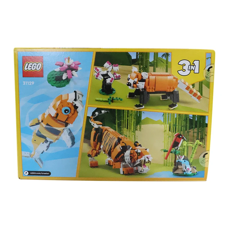 LEGO 31129 Creator 3 in 1 Majestic Tiger Building Set, Transforms from Tiger to Panda or Koi Fish Set Toy