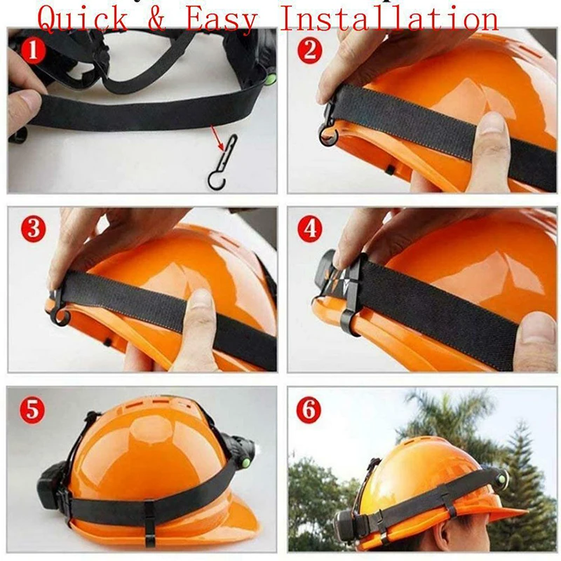 10Pcs Durable Plastic Helmet Clips Attachment Head Light Clamps Black Set Headlamp Hard Hat Safety Cap Hook Outdoor Tools