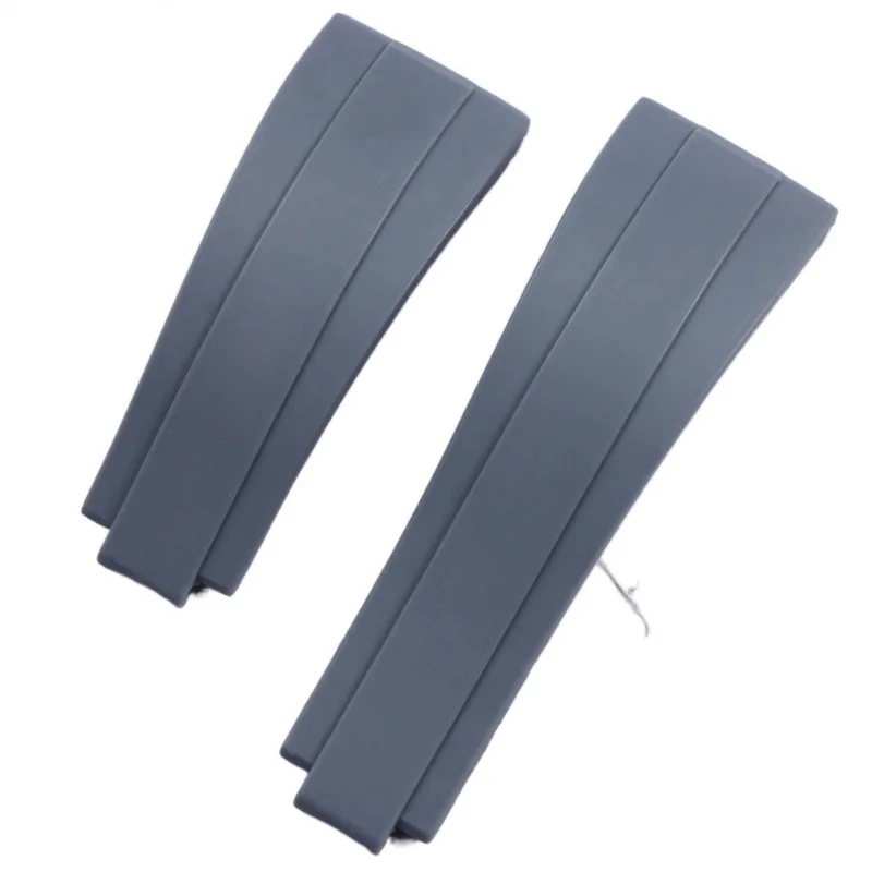 20mm 21mm Silicone Rubber Watch Strap Double Convex Head Black Green for Rolex Daytona Yacht Submariner Accessories
