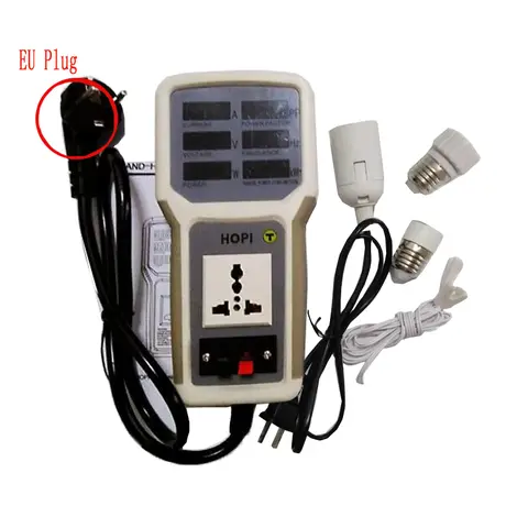 HOPI HP-9800 Handheld Power Meter Power Analyzer LED Metering Socket Measurable Current-voltage Power Factor