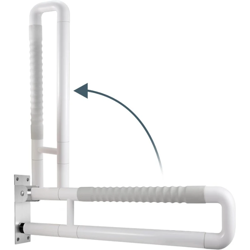 

WochiTV Flip up Grab Bar 30.1 Inch Handicap Grab Bars Wall Mounted Toilet Handrail Anti Slip Bathroom Safety Bar for Senior
