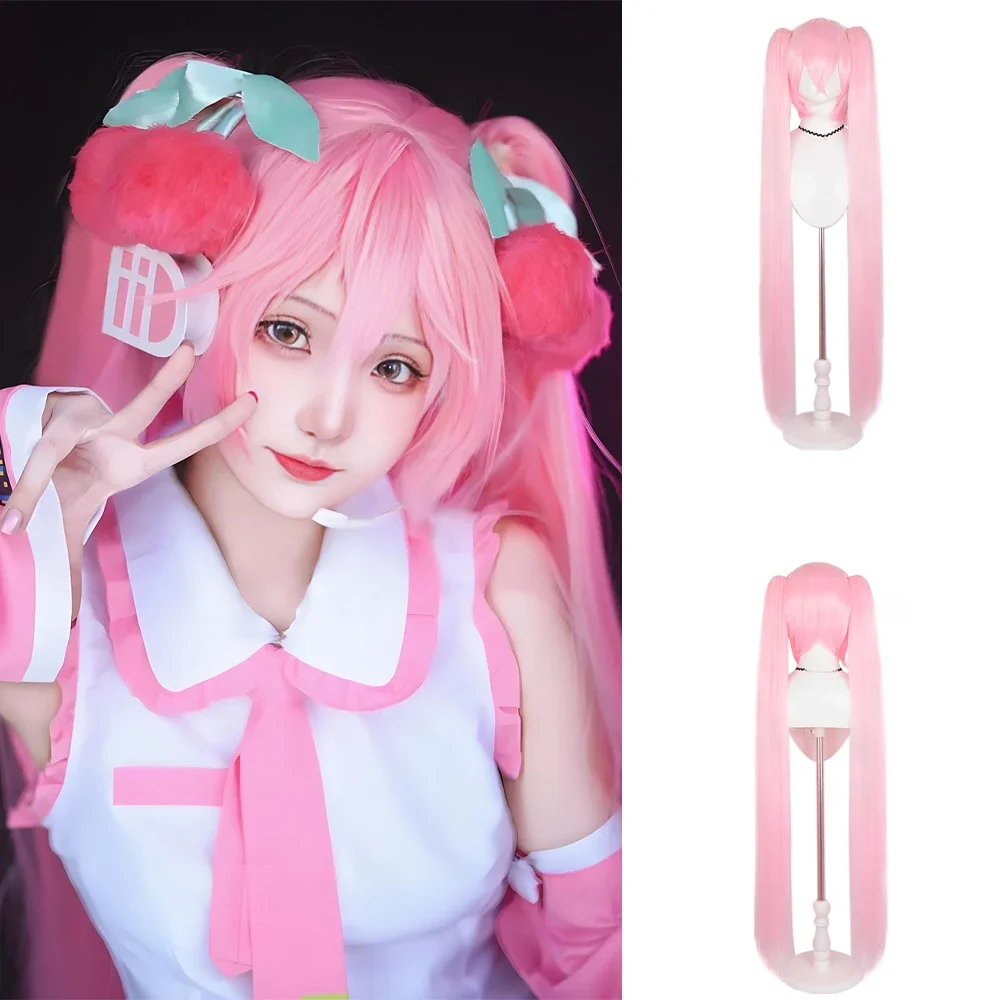 High-Quality Anime Cosplay Synthetic Hair 110 Cm Detachable Double Ponytail Halloween Carnival Daily Party Wig Natural