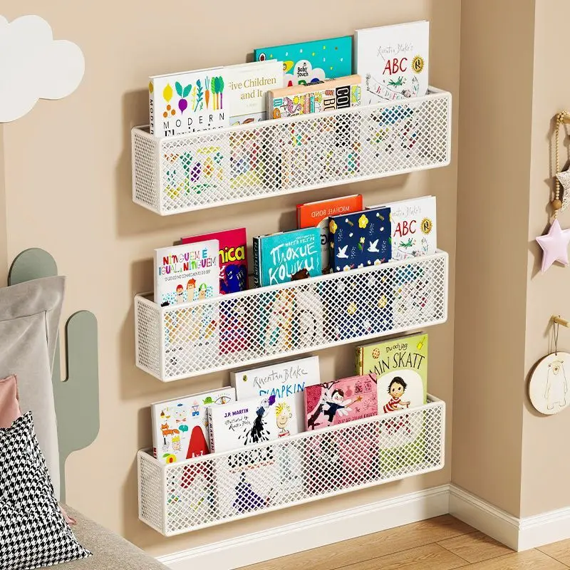 

Multi-function Wall Storage Racks Household Books Shelf Kids Reading Storage Bookshelf Goods Sundries Kitchen Holders Bathroom