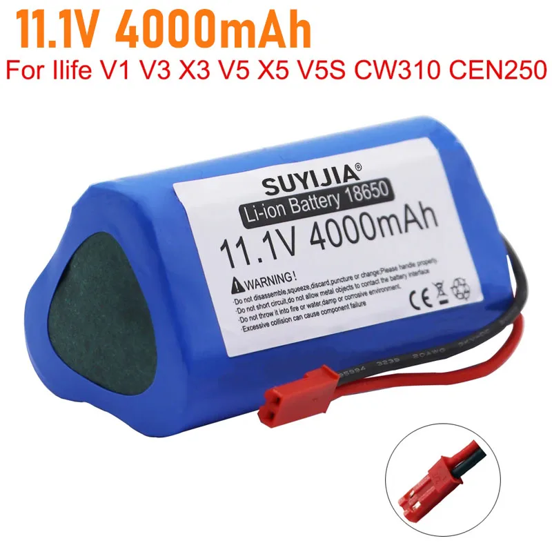 11.1V 10500Mah Li-ion Battery For Ecovacs Ilife V1 V3 X3 V5 X5 V5S CW310 CEN250 Robot Cleaner Parts 11.1V Replacement Battery
