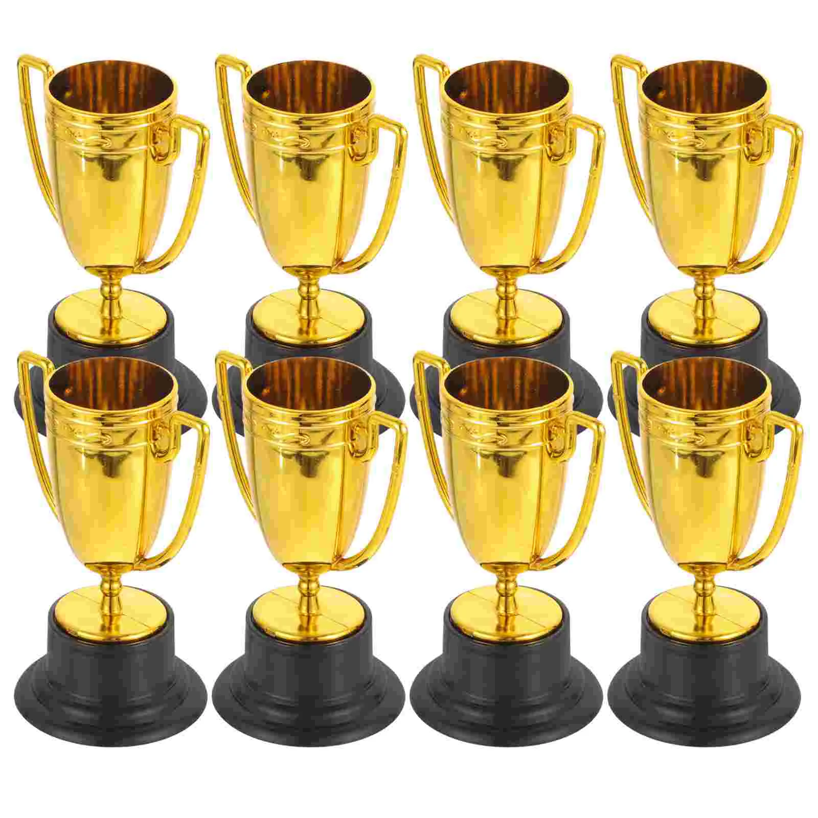 8 Pcs Mini Trophy Aldut Toys Kids Competition Award Gold Trophies Game Awards Party Decor Plastic Team Gifts Child Base