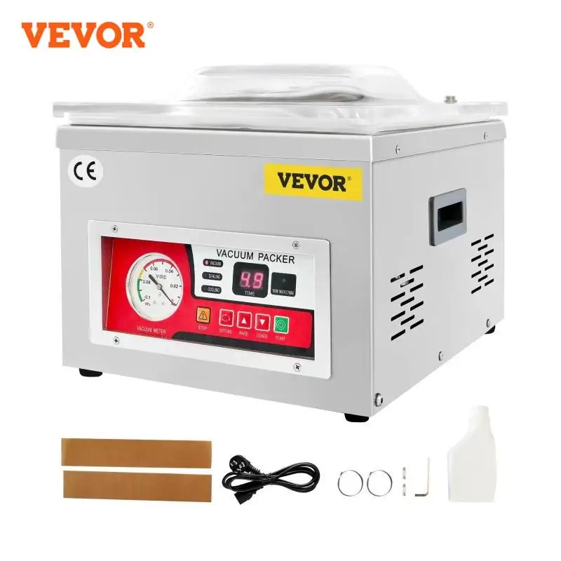 VEVOR Food Vacuum Packing Machine DZ-260A Commercial Chamber Vacuum Sealer Kitchen Meat Bag Packaging Food Saver Sealing Machine