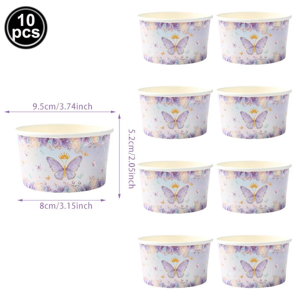 Schmetterlings-Motto-Party-Zubehör: Happy Birthday Banner, Cupcake-Ständer, Geschenktüten, Tortenaufsatz für Mädchen-Geburtstag und Babyparty-Dekoration – Detail 3