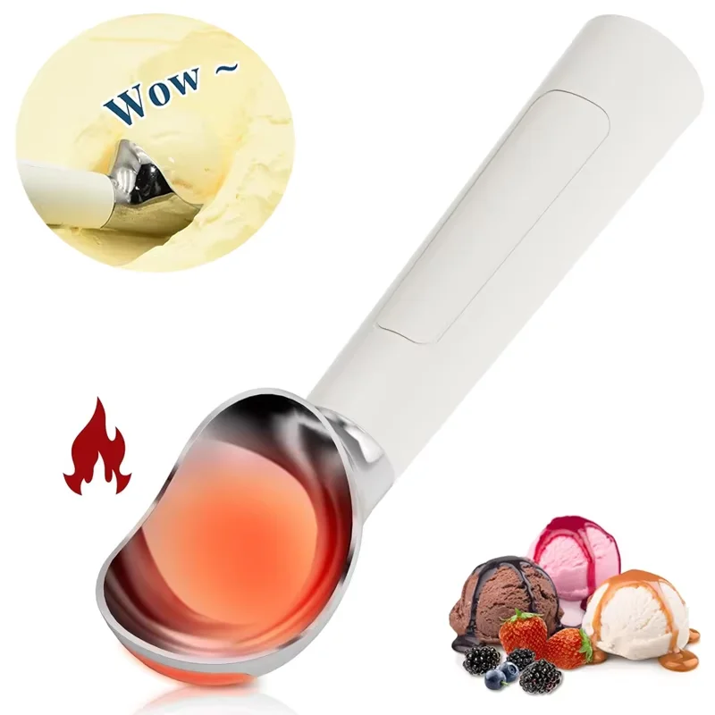 

Electric Ice Cream Scoop Heated Spoon USB Rechargeable with LED Display Easy Scooping Perfect Gift for Ice Cream Lovers