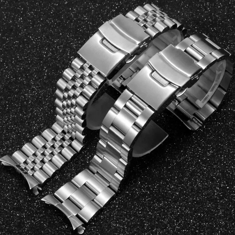 

20mm 22mm Solid Stainless Steel Watch Band Men Women Metal Curved End Diving Sport Strap Bracelet Band for Seiko SKX007 SKX009