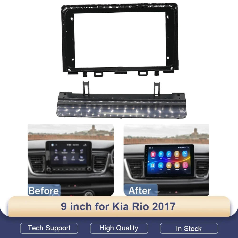 

9 Inch Car Stereo Fascia Panel for Kia Rio 2017 Dashboard Mount Trim Frame Auto Interior Parts