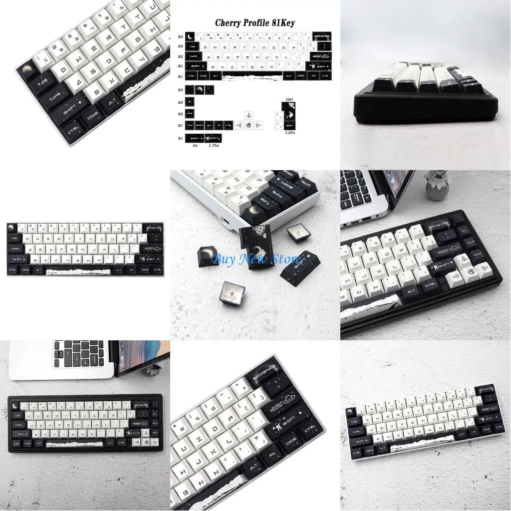

20CE Thick PBT Dye-SUB Cherry Keycaps 81-Key Keycap For61/64/68 60%