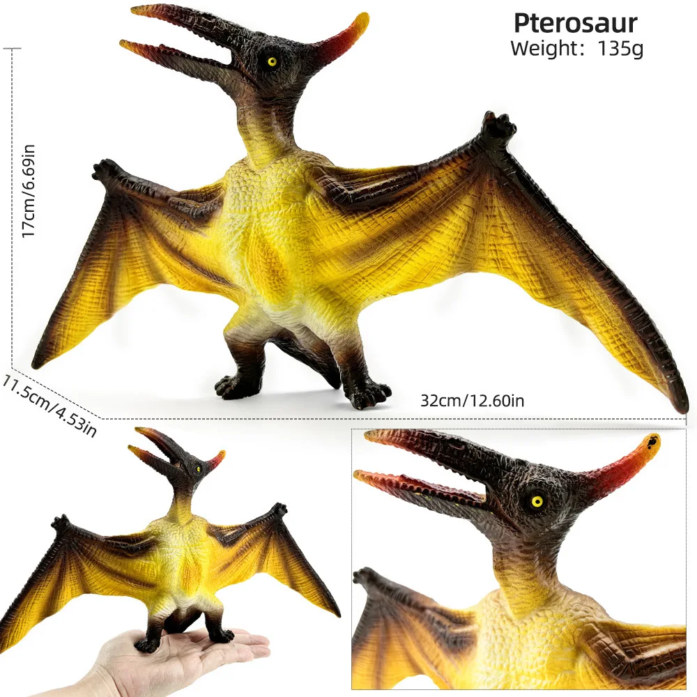 شخصيات حركة الديناصورات الجوراسية العالمية للأطفال ، موساصور وتيروصور ما قبل التاريخ ، نموذج حيوانات المحاكاة ، لعبة PVC للأولاد ، هدية