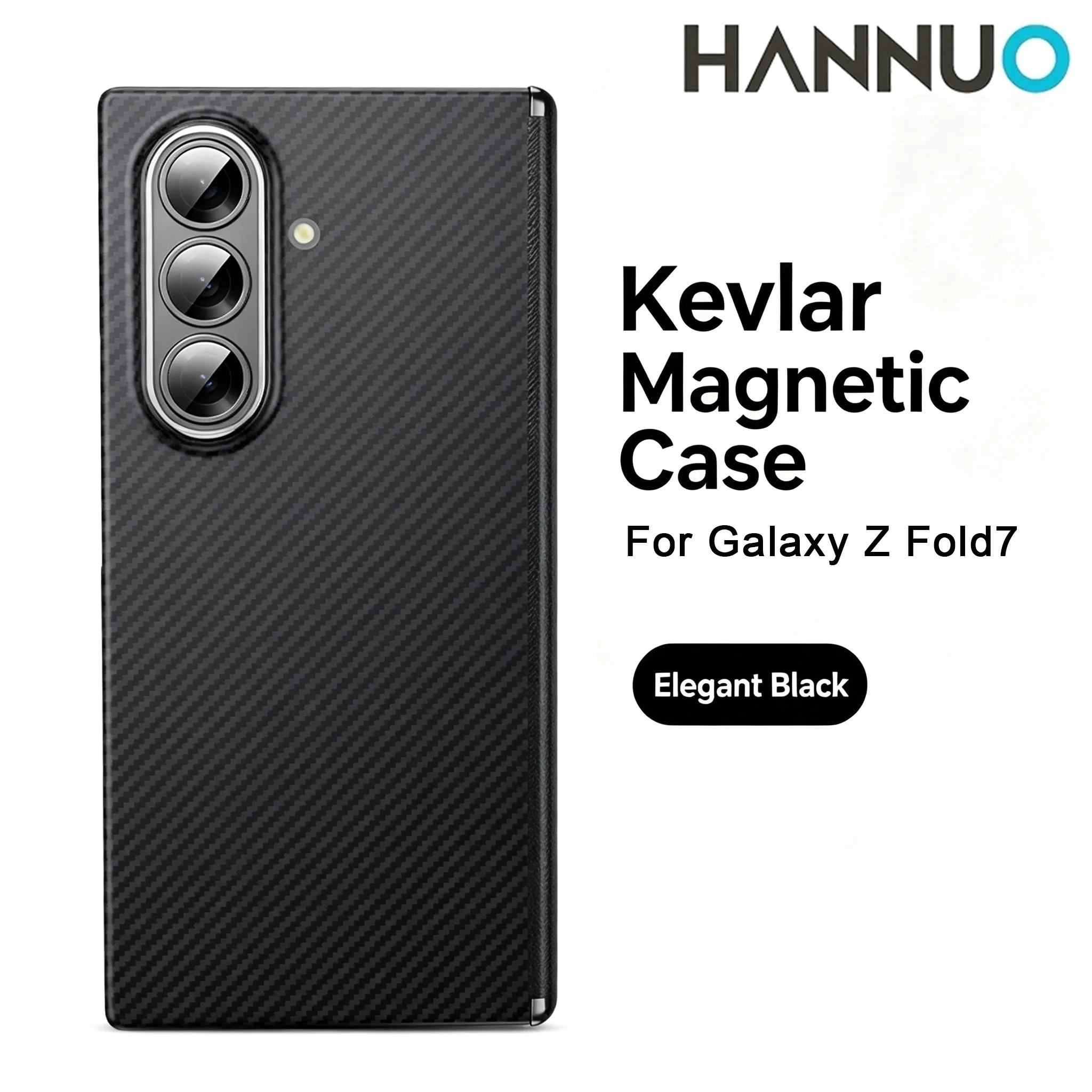 

HANNUO Magnetic MagSafe Case For Samsung Galaxy Z Fold 7 W26 Protective Aramid Carbon Fiber Cover Ultra-Thin Lightweight Armor