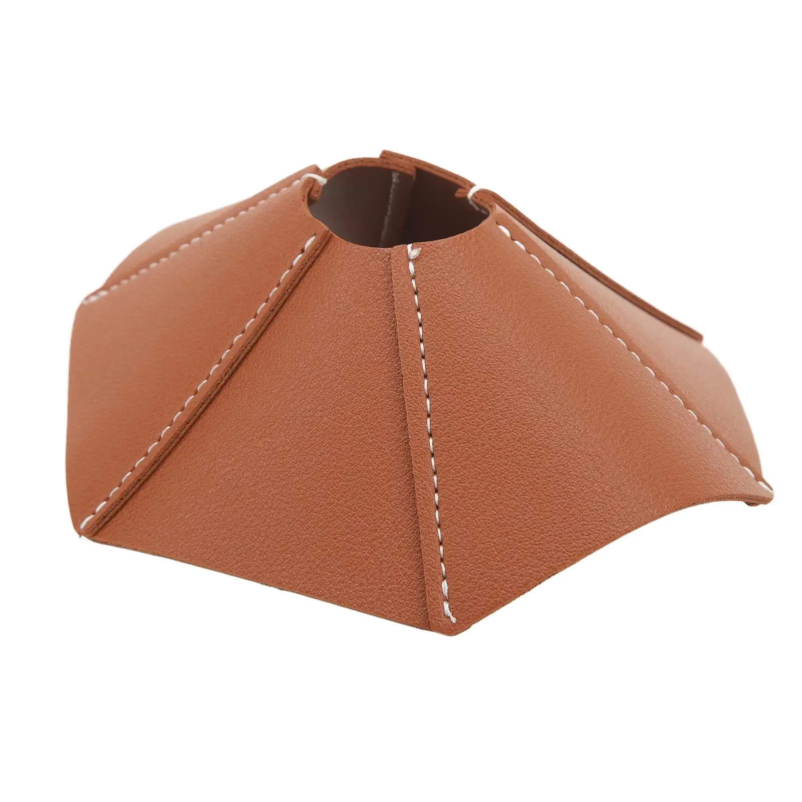 Juste d'abat-jour en patchwork de cuir marron, facile à nettoyer, utilisation large, salon