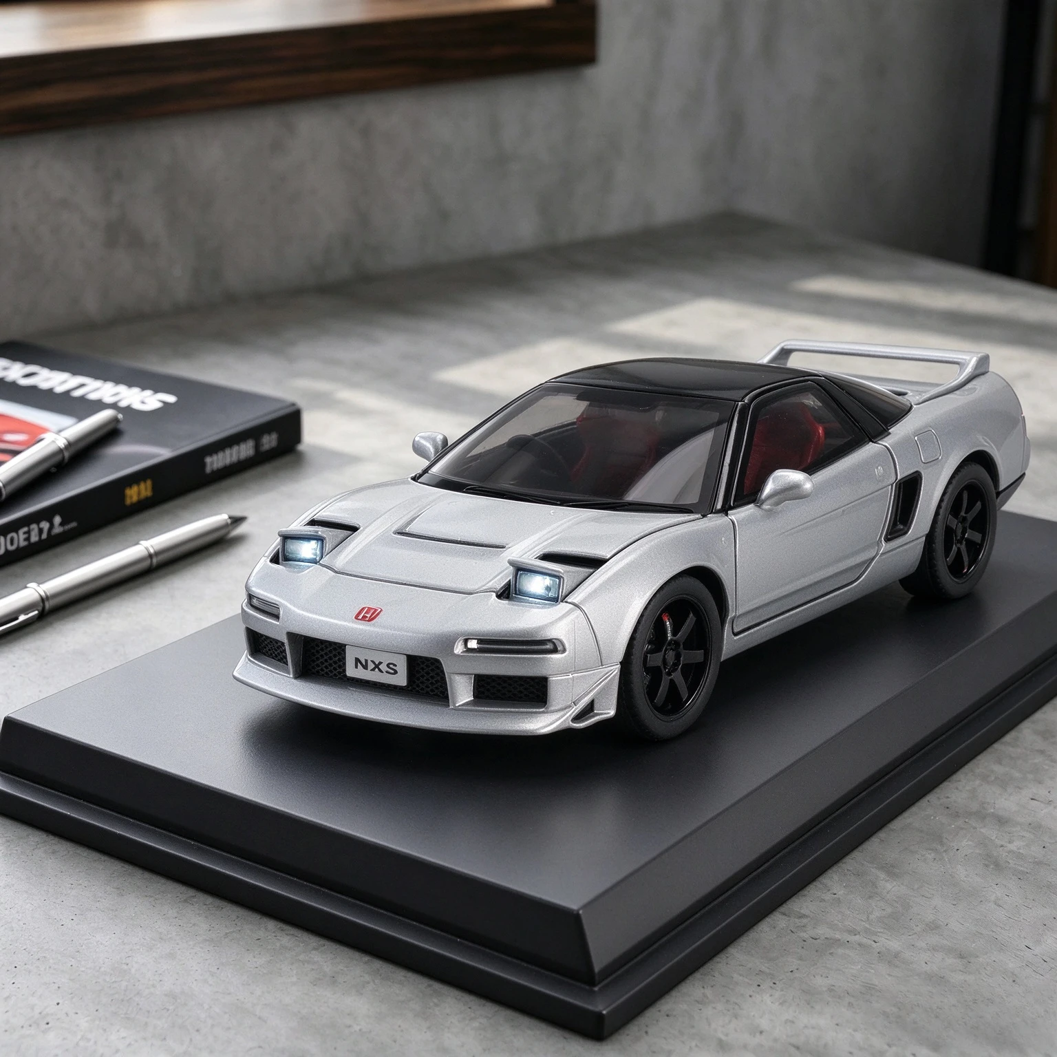 1:32 Acura NSX Models Cars Doors Opened Miniature Vehicles with Light Music Pull Back Car Educational