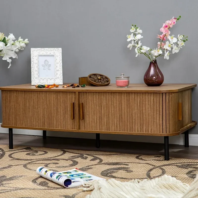 for Modern Panel Furniture European American Living Room Coffee Table Dining Table Rolling Shutter Door Hot Selling Light