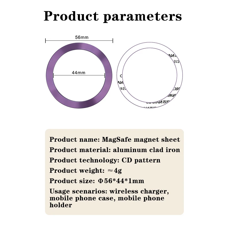 2023 New Magnetic Metal Plate Ring For Magsafe Wireless Charger Iron Sheet Sticker Car Phone Holder Magnet Patch For IPhone12 13