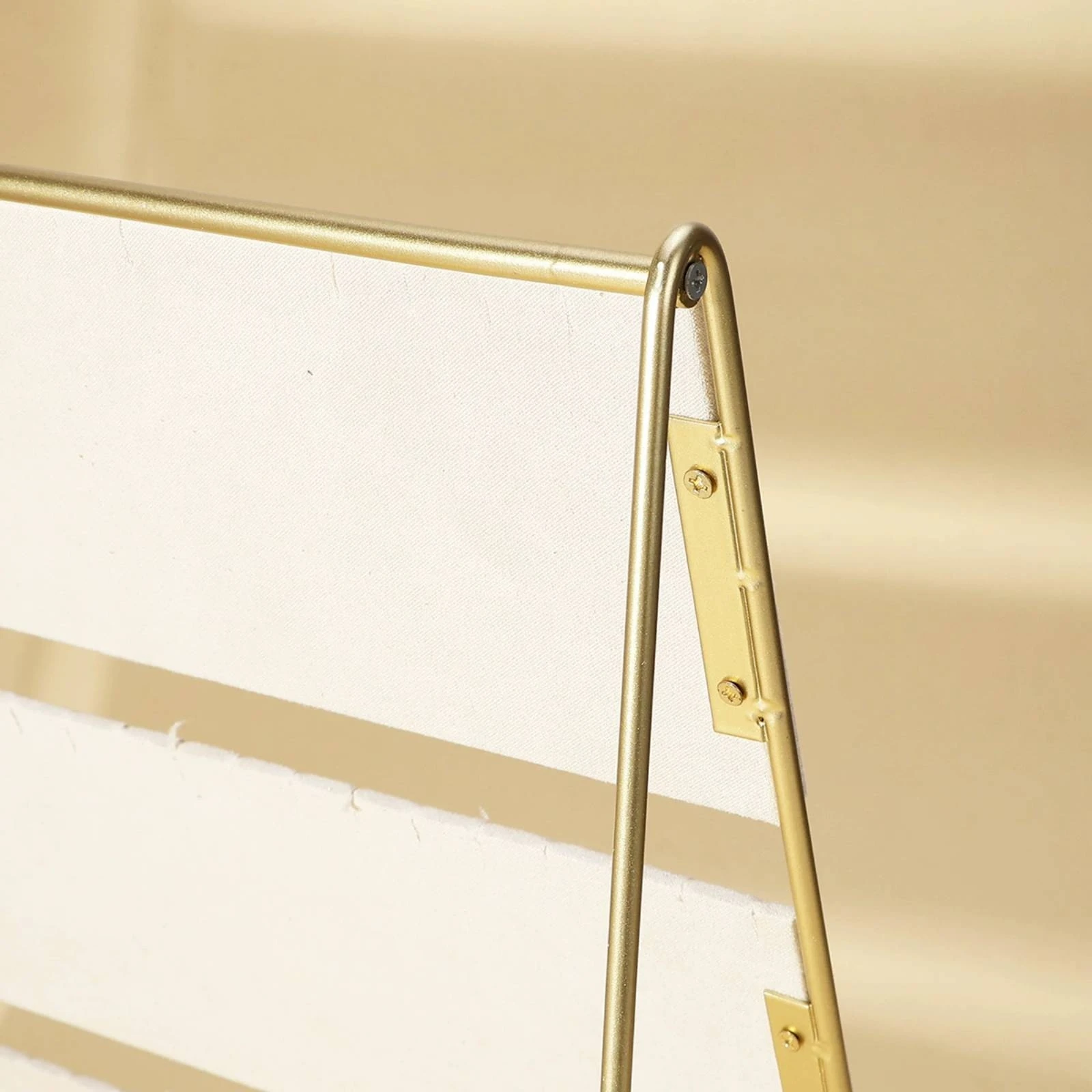 Metal Jewelry Display Rack with Slots Compact Three-Tier Jewelry Display Rack Space-Saving Elegant for Retail Counter