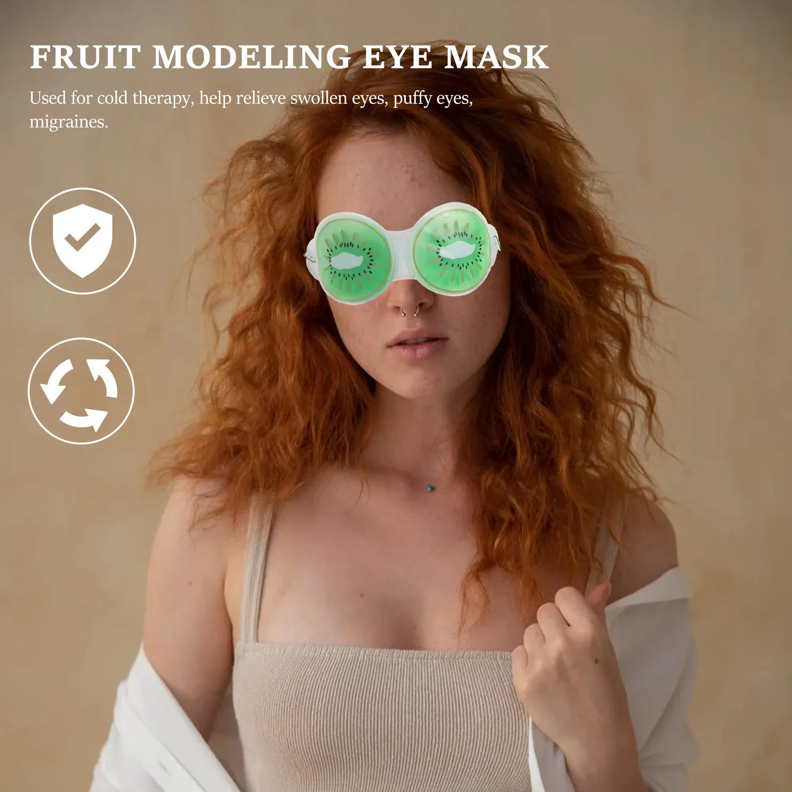 

6Pcs Cooling Hot Therapy Fruit Modeling Gel Eye Patch Ice Compress Relaxation Sleep Aid Eye Migraine Relief