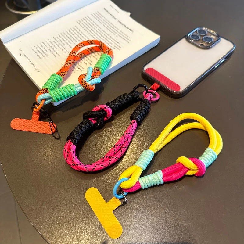

Подвеска для мобильного телефона с короткими ремнями на запястье, милое украшение, можно носить, поворотная веревка, подвеска с защитой от потери для всех чехлов для телефона