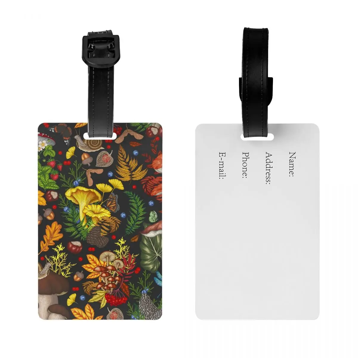 Custom Jungle Mushroom Luggage Tag for Suitcases Fashion Baggage Tags Privacy Cover Name ID Card