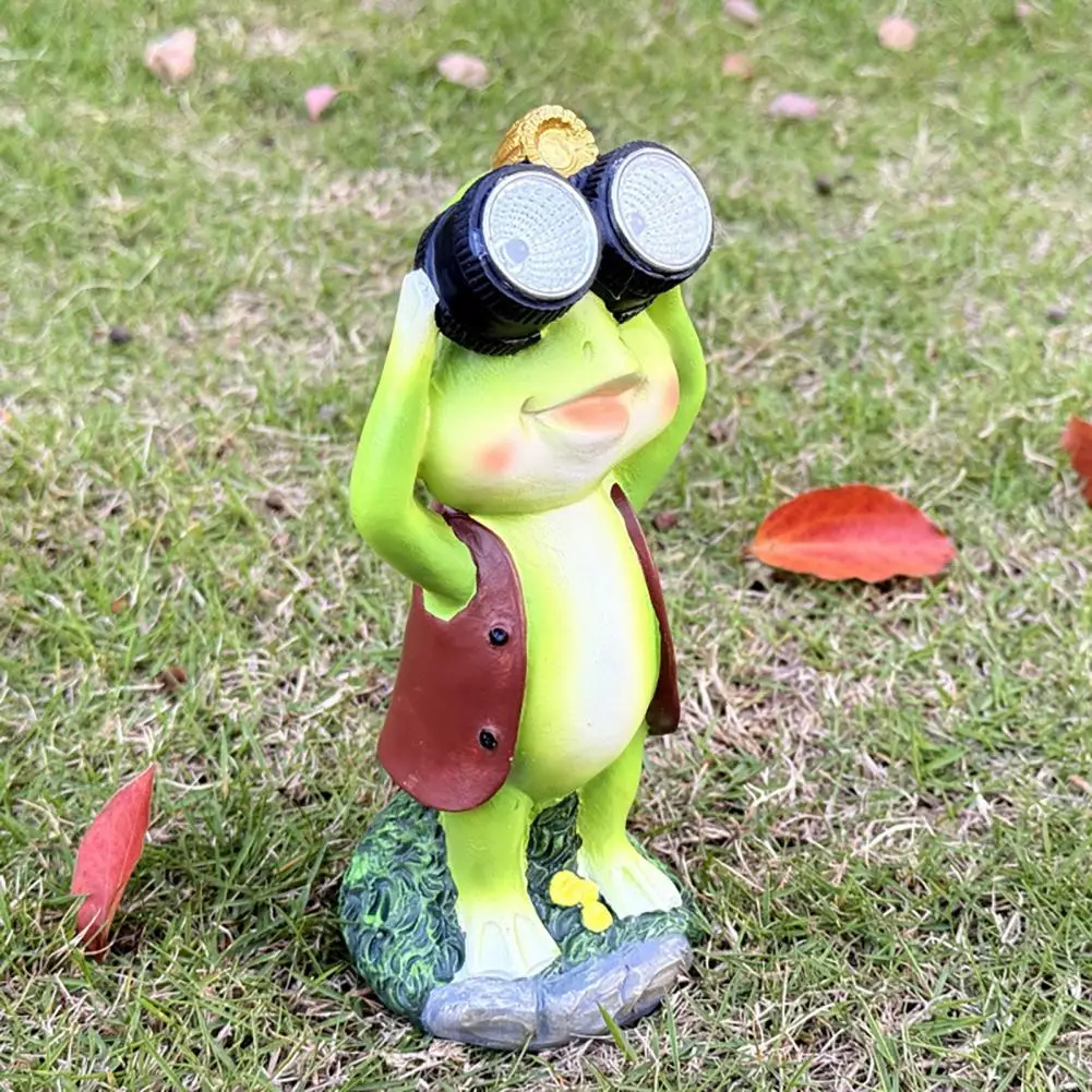 

Resin Frog Statue Garden Decor Solar Frog Statue Garden Sculpture with Telescope for Outdoor Patio Decoration Unique for Mom