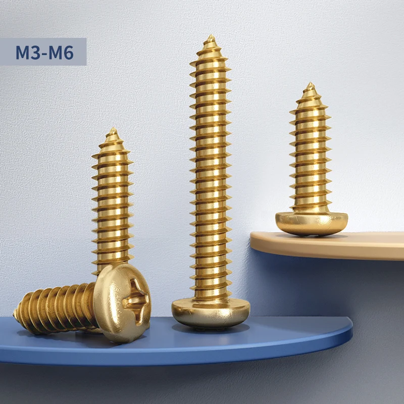 Brass Round Head Self-Tapping Screws Self-Tapping Wood Screws M3 M3.5 M4 M5 M6