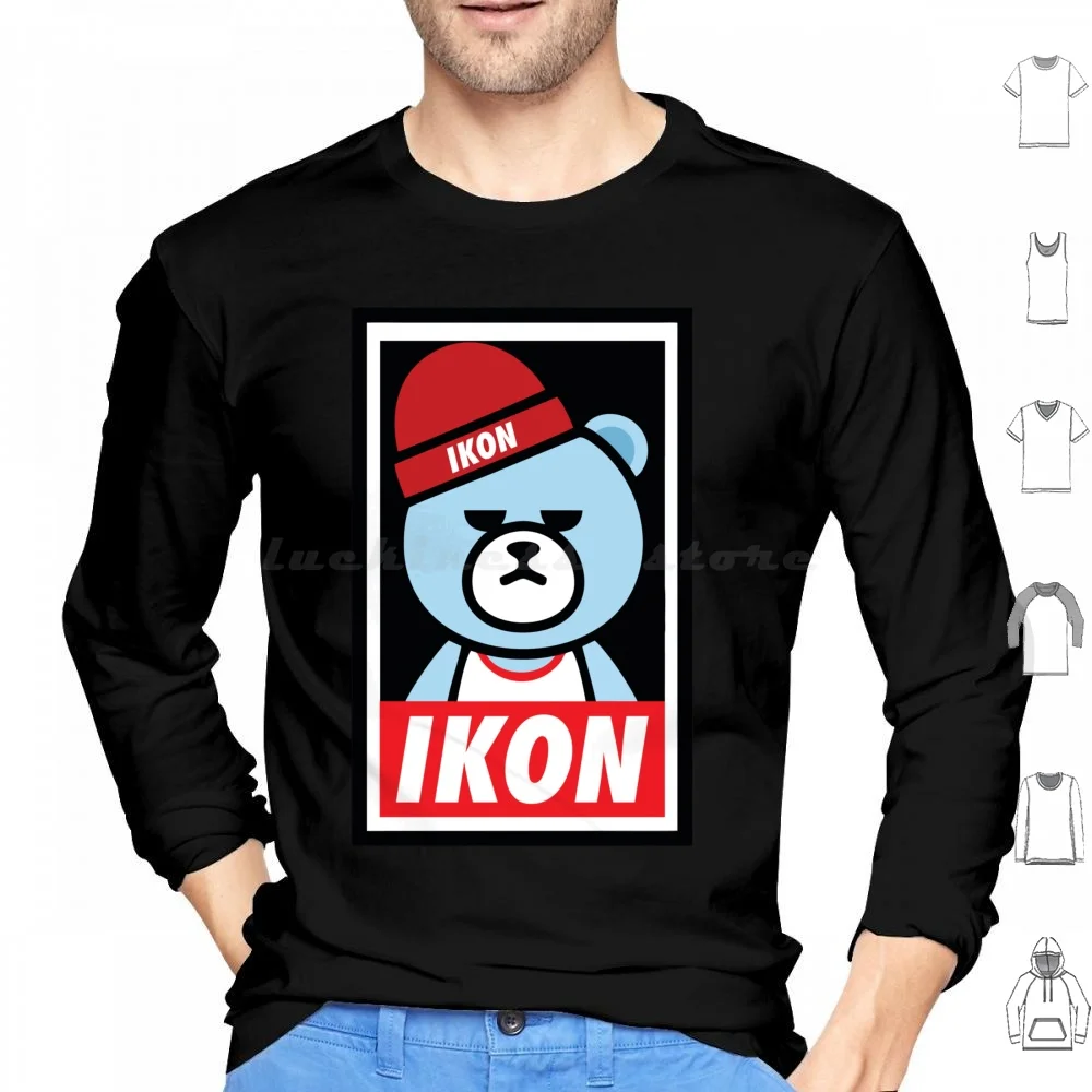 Ikon Yg Bear Hoodie cotton Long Sleeve Ikon Yg Fanart Kpop K Pop Korean Winner Welcom Back Yg Bear Bear Kronk Jin Hwan