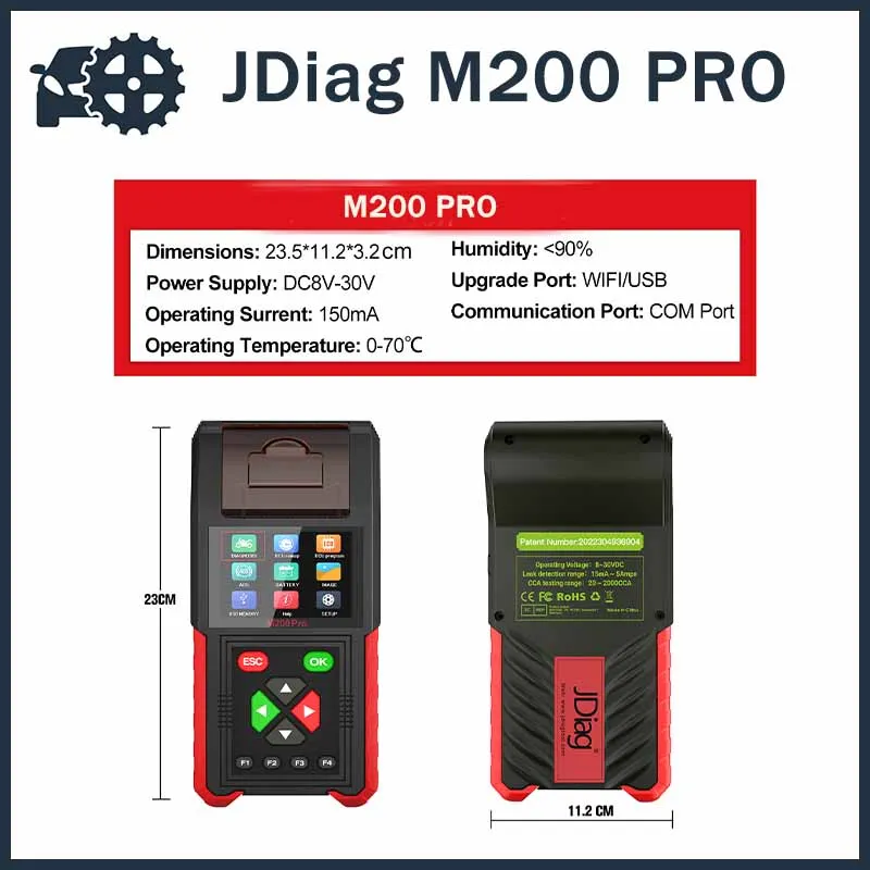 

2024 Newest JDiag M200 Pro M200PRO OBD2 Motorcycle Diagnostic Tool Support ECU Remapping and ECU programming Same as M300,M200