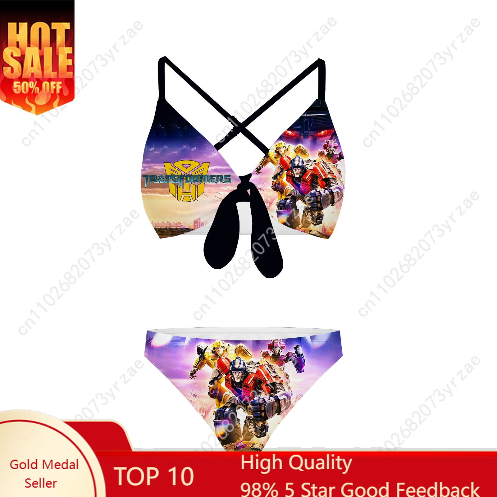 

Transformers Bathing Suits Cross Strap Suspenders Swimsuits Pool Party Swimwear Womens Personalized Bikini Custom Beachwear