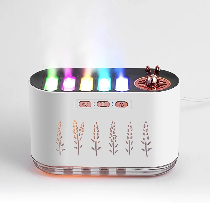 New Air Humidifier Home Silent Bedroom Five Hole Spray Aromatherapy Creative Dynamic Colorful Voice Control Pick Up