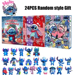 24PCS Stitch Christmas avvento Calendar Cute Small Stitch Angel PVC Action Figure Countdown Toy Box Boy Girlfriend Birthday Gift