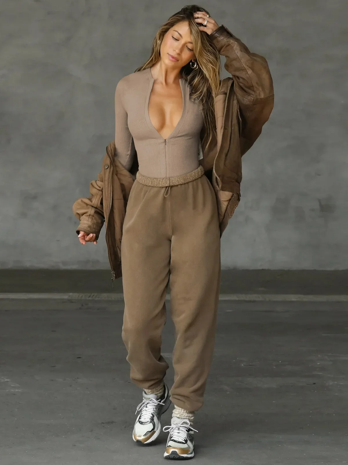 2025 Herbst Winter Neue Damen-Overalls Eng anliegender Strick-Overall mit Reißverschluss-Oberteil Y2k-Damenbekleidung – Detail 40