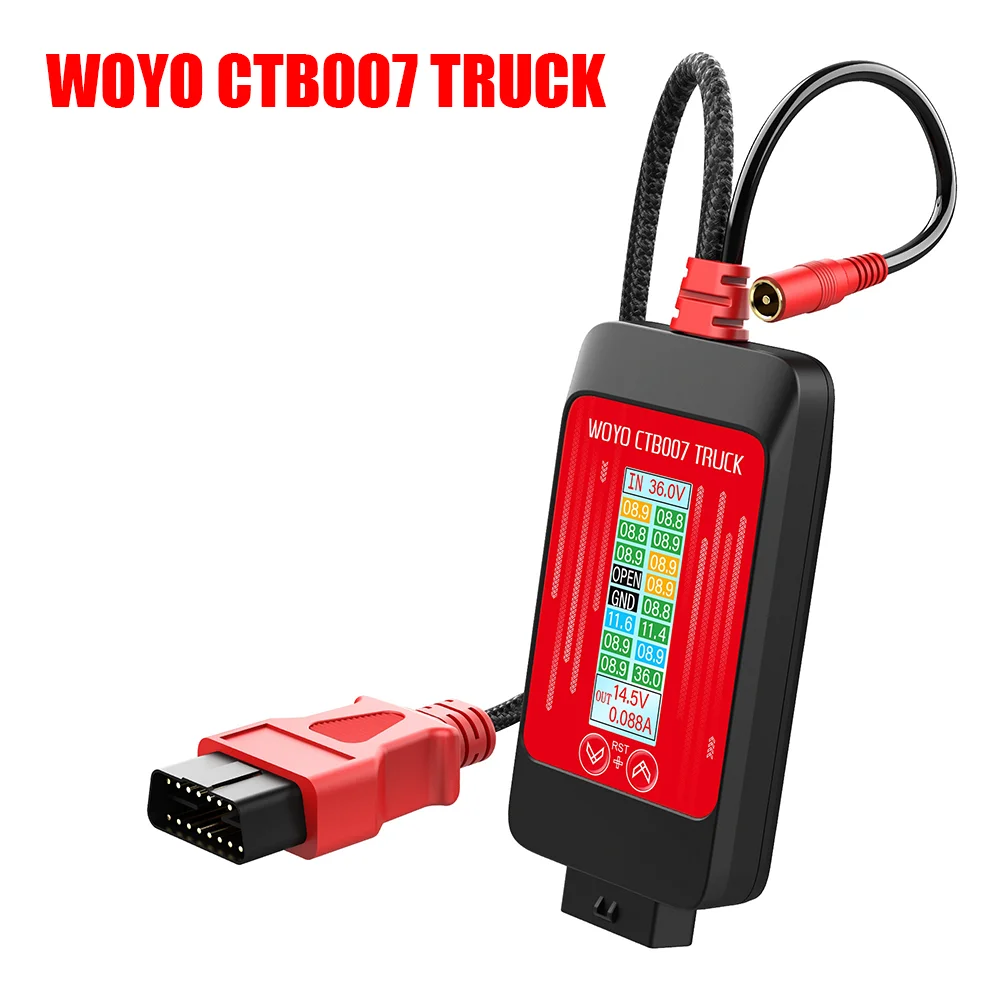 WOYO CTB007 TRUCK Regulated Output Voltage Converter OBD Power Booster and Protector Expose All OBD-II pins Monitors Live Voltag