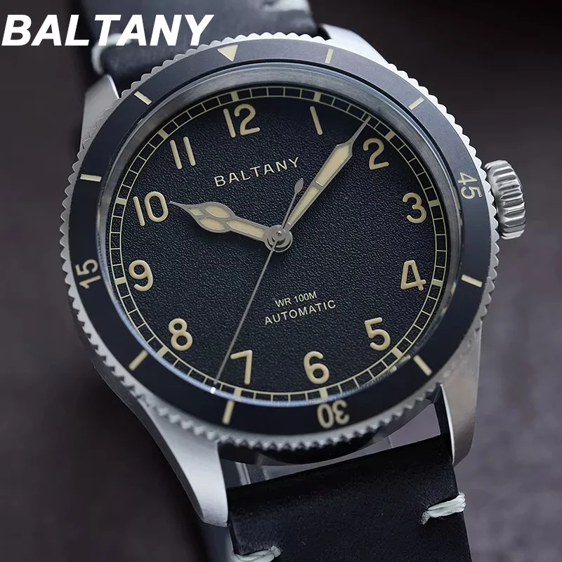 

Baltany Pilot Watch NH38 Автоматические Механические Часы Мужские S2076 Керамический Безель 100 м Водонепроницаемые Винтажные Наручные Часы Reloj Hombre