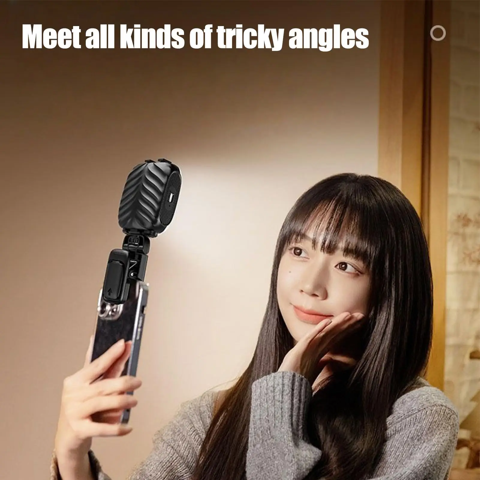 Selfie Light Camera Light With 3 Colors Lighting And RGB Mode Rechargeable Clip On Lamp For Travel Conference Video Recording