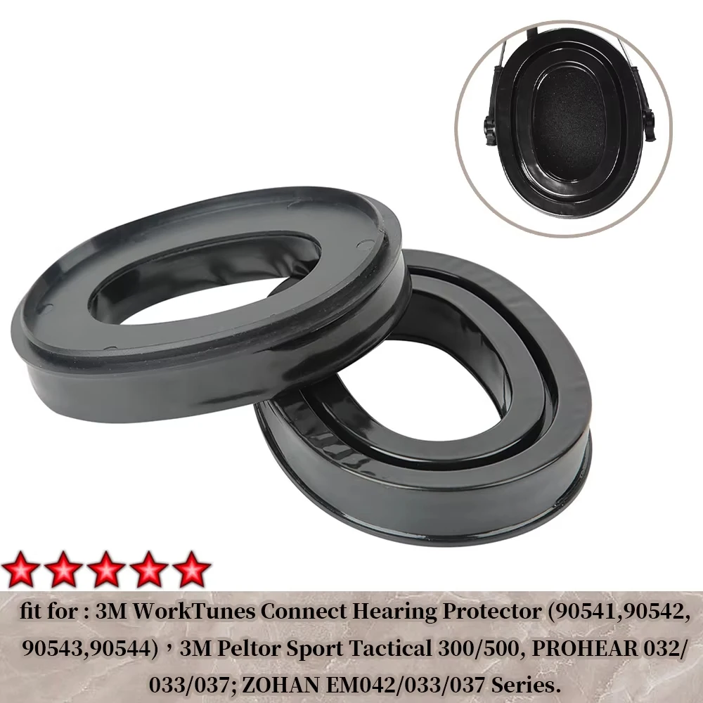 Ersatz-Gel-Ohrpolster, Headsets, Silikon-Pad, kompatibel mit Peltor Tactical 100 300 500 Rangeguard 3M WorkTunes, 1 Paar