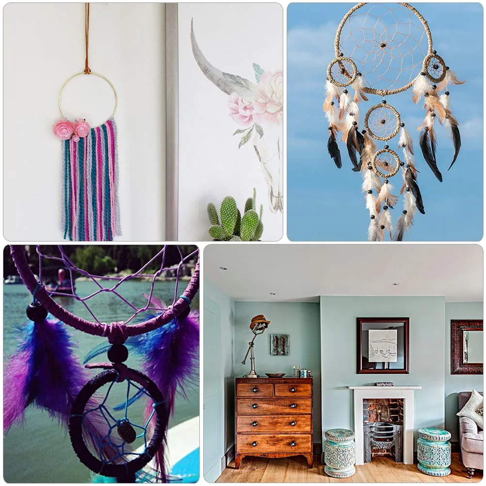 

4Pcs Round Iron Craft Rings Metal Circles Dreamcatcher DIY Hoops for Macrame Dream Catchers Wind Chimes Wreath
