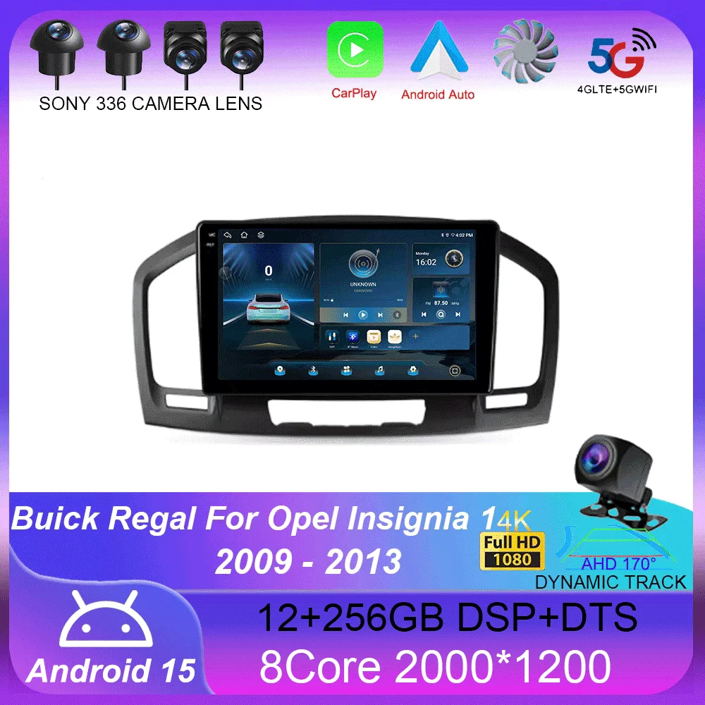 

For Buick Regal For Opel Insignia 1 2009 - 2013 4G+WIFI GPS Car Radio Navigation Multimedia Video Player Stereo BT Android 15