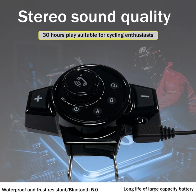 RISE-ชุดหูฟังรถจักรยานยนต์หมวกกันน็อค Bluetooth5.0 หูฟังไร้สายชุดหูฟังเพลงรถจักรยานยนต์ขี่จักรยานชุดหูฟังโทร