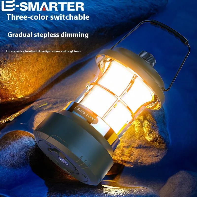 

Portable LED String Lights Stepless Dimming Vintage Camping Lantern Outdoor Hiking Fishing Emergency Home Hanging LED Tent Lamp