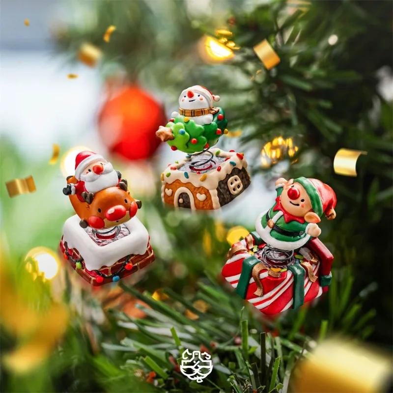 

Dwarf Factory Jingle Jiggle Keycaps Christmas Resin Personalized Mechanical Keyboard Caps For Gifting Gaming Office DIY Custom