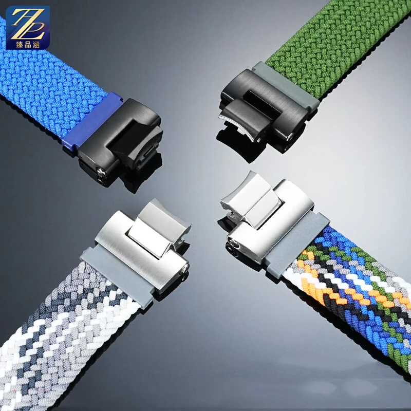 For Casio Watch 5672 MTG-B3000BD-1A2/D/B-1A Modified Magnetic Quick Release Braided Nylon Canvas Watchband men strap Accessories
