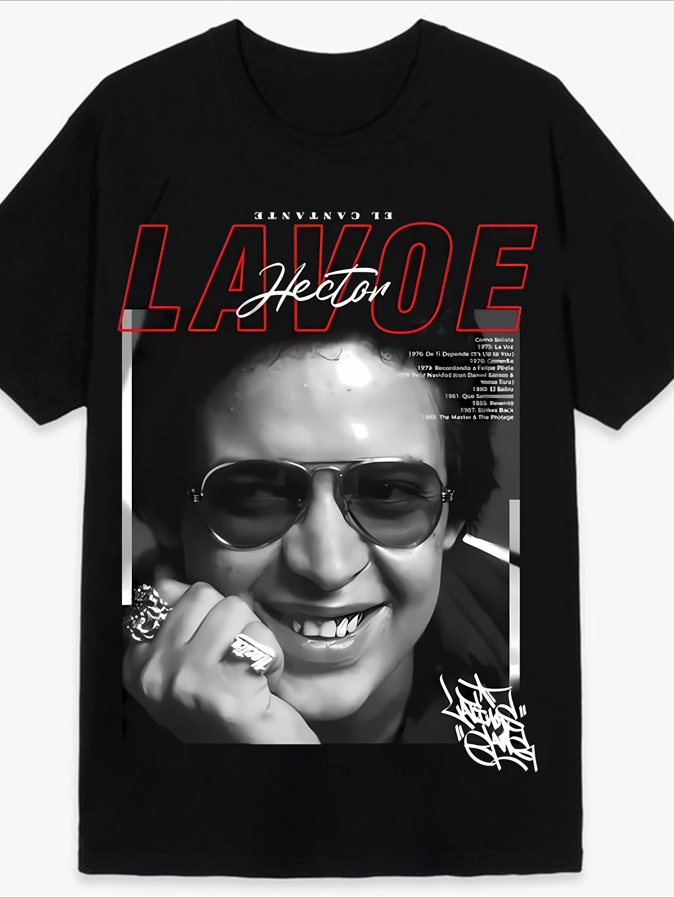 Men's T-shirt - Hector Lavoe Print - Fashion Casual Round Neck Short Sleeved T-shirt