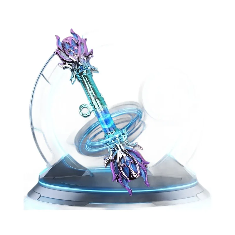 Electroplated Texture Double Head Light Up Sword 24 Color LED Glowing Toy Sound Effects Children Stage Show Cosplay Party Favor