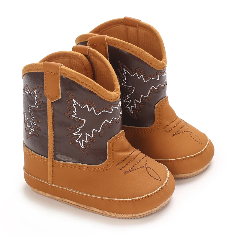 Fashionable and popular baby shoes Western denim midsole boots autumn and winter warm and Rubber anti slip casual walking shoes