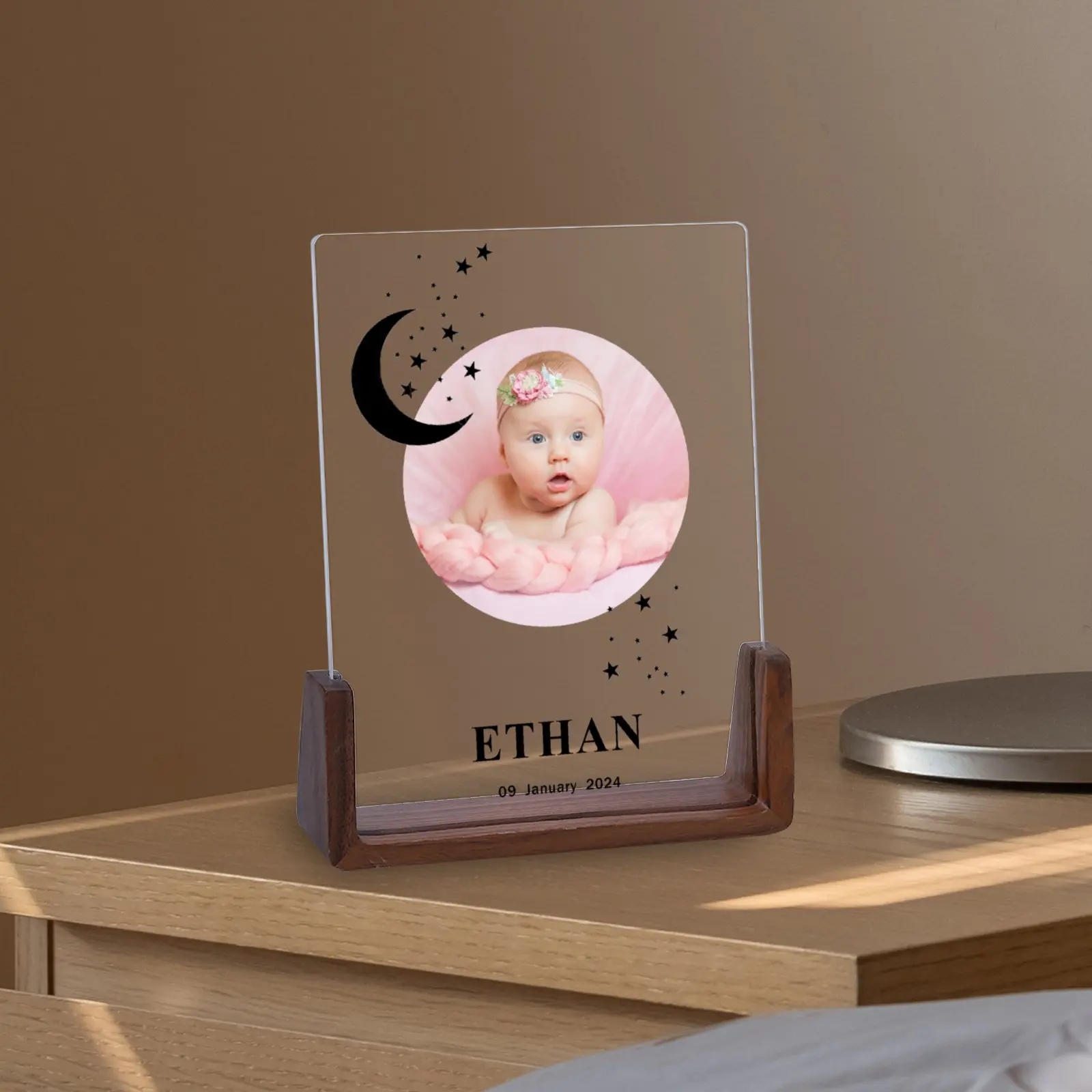 Personalized Constellation Birth Announcement Photo Frame Newborn Picture Frame for New Parents New Baby Boy Girl Nursery Decor