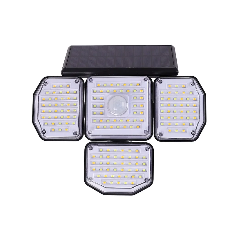 Solar-Powered Multi-Directional Rotating Wall Lamp with Motion Sensor and Remote Control Lighting