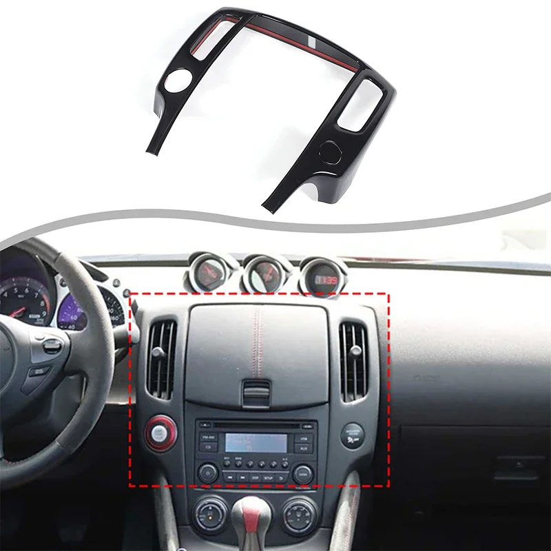 

1Pcs ABS carbon fiber For Nissan 370Z 2009-2020 car central control air outlet panel frame decorative sticker Car accessories